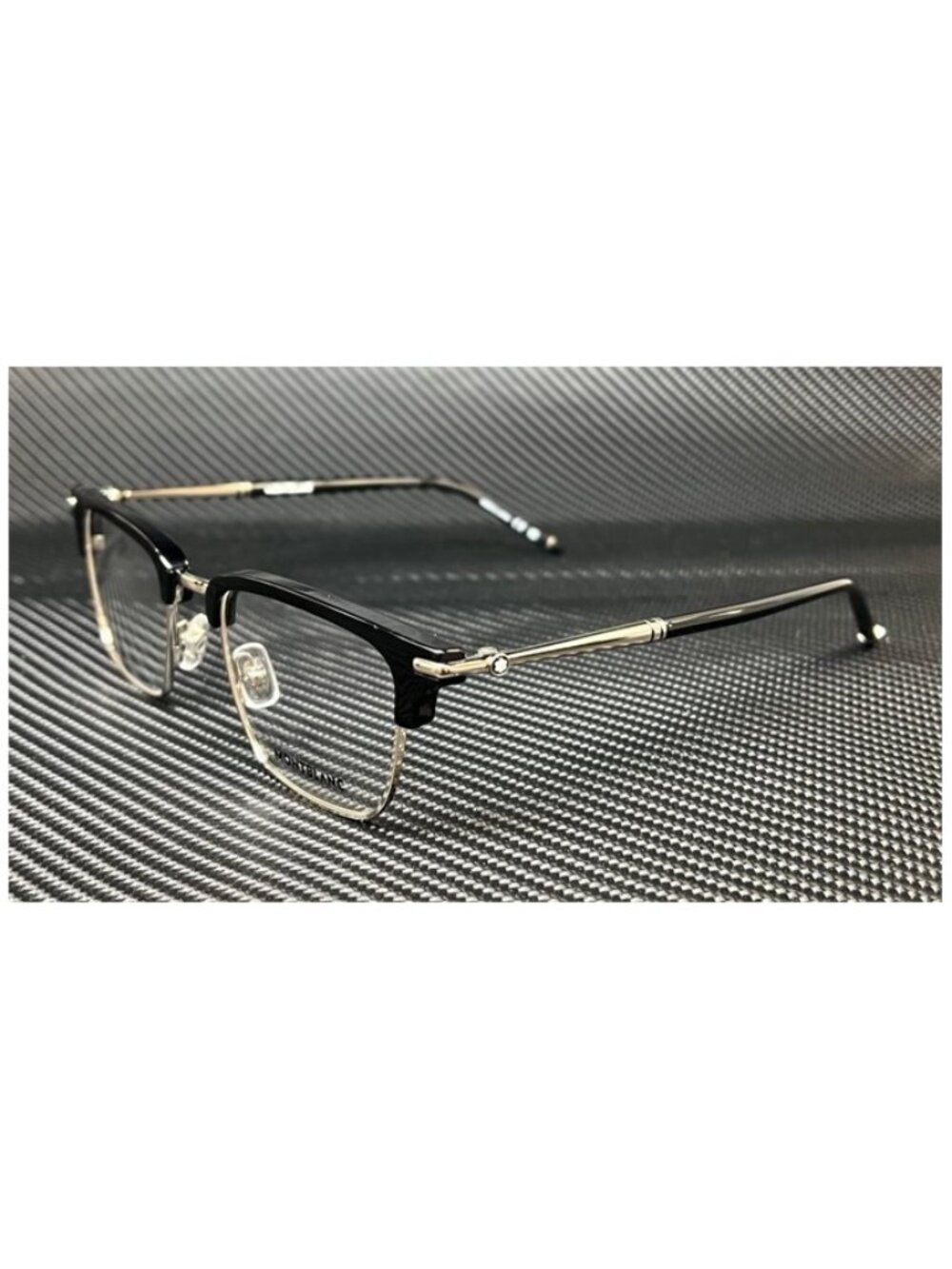 New Mont Blanc Men  Black Silver Eyeglasses  54- 21- 145